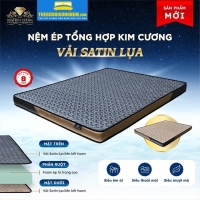 Nệm Cao Su Ép Tổng Hợp Kim Cương Vải Satin Lụa | Đặt Hàng Online Khuyến Mãi Giảm Giá Lớn