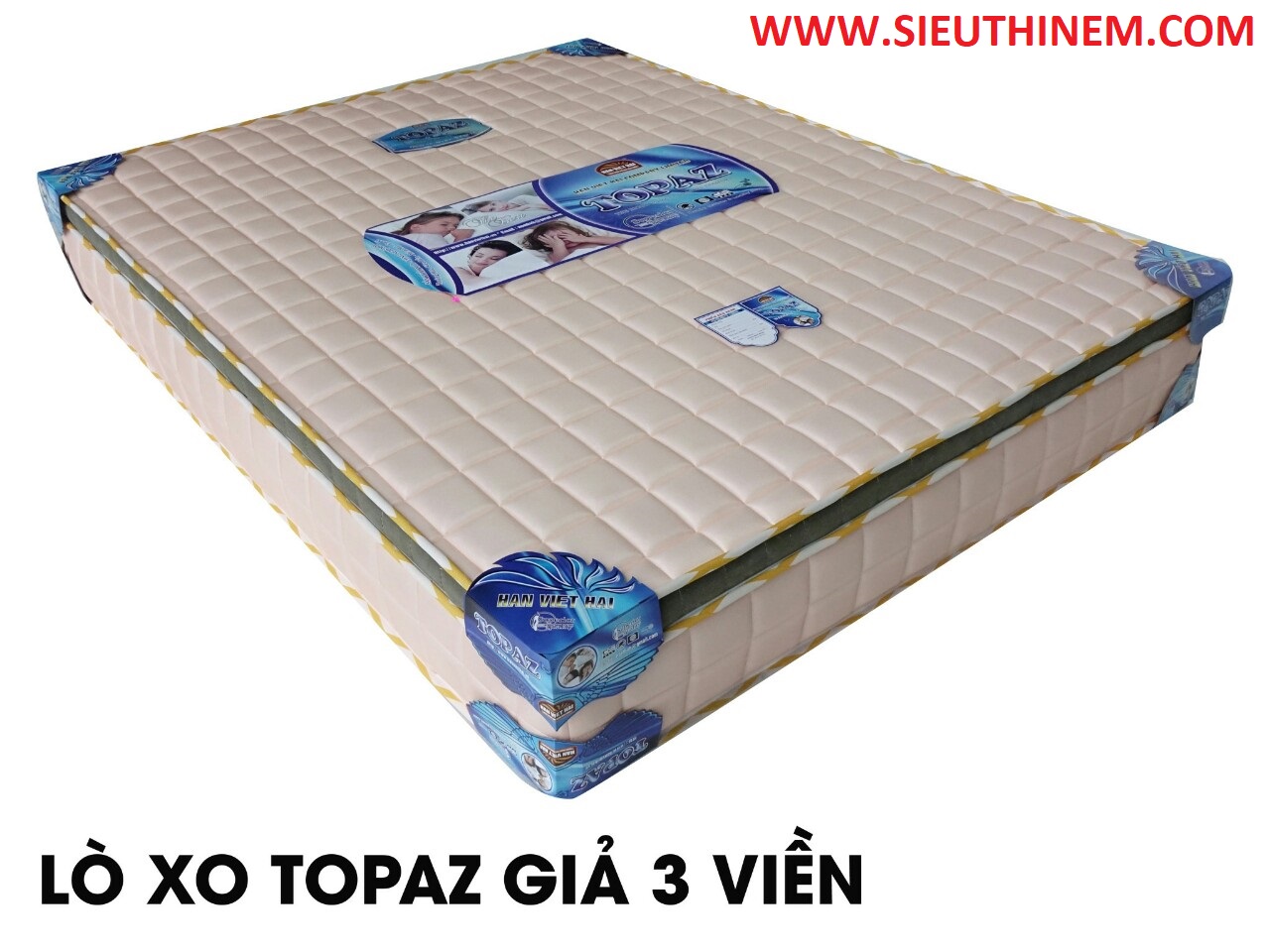 NỆM LÒ XO TOPAZ 3 VIỀN VẢI GẤM | ĐẶT HÀNG ONLINE GIẢM NGAY 40%